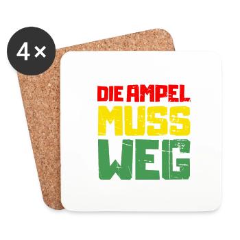 The traffic lights have to go! New elections in Germany - Coasters (set of 4) - white - Front