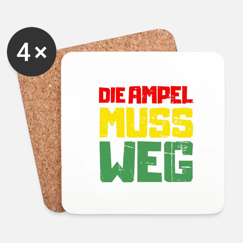 Die Ampel muss weg! Neuwahlen in Deutschland - Untersetzer (4er-Set) - Weiß