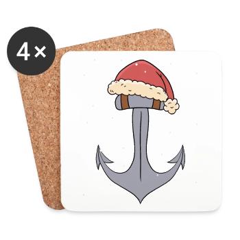 Ancre Noël Marin Navigation Professions Ahoy - Dessous de verre (lot de 4) - blanc - Devant