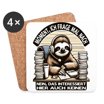 Moment Ich Frage Nach Faultier Call-Center - Untersetzer (4er-Set) - Weiß - Vorne