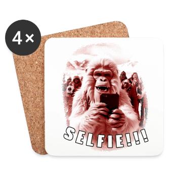 Yeti Selfie - Coasters (set of 4) - white - Front