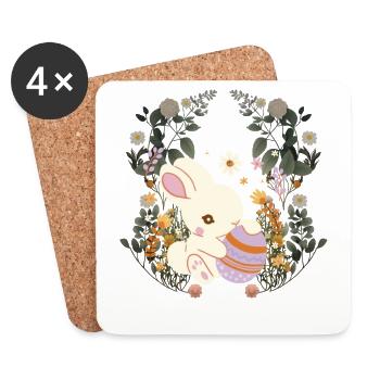 Easter, Easter Bunny, Easter Egg, Nature, Child, Baby - Coasters (set of 4) - white - Front