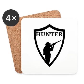 Hunter Badge Hunter Hunting - Coasters (set of 4) - white - Front