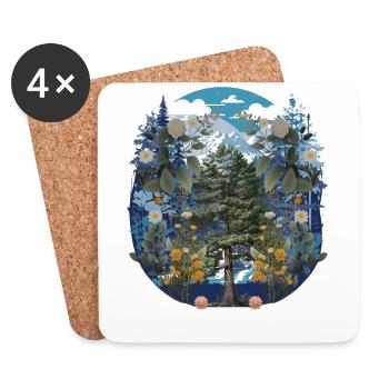 Flora, Botany, Nature, Wilderness, Forest, Spring, Climate - Coasters (set of 4) - white - Front