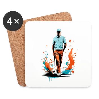 Golfspieler Design Aesthetic Golfer Streetwear - Untersetzer (4er-Set) - Weiß - Vorne