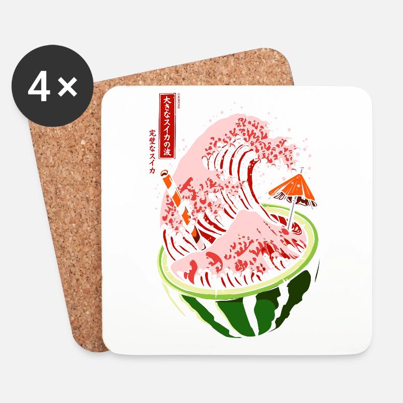 Kanagawa Japan Wassermelone - Untersetzer (4er-Set) - Weiß