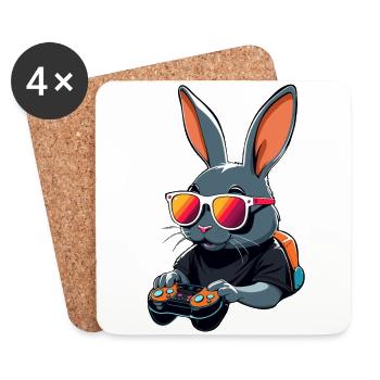 Easter Bunny Gamer & Gaming Streetwear Iconic - Coasters (set of 4) - white - Front