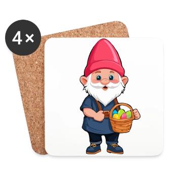 Gnome nordique de Pâques lapin nains - Dessous de verre (lot de 4) - blanc - Devant