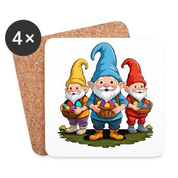 Gnome nordique de Pâques lapin nains - Dessous de verre (lot de 4) - blanc - Devant