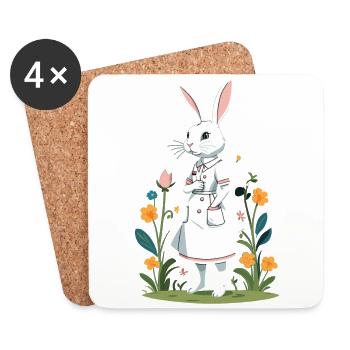 Nurse Bunny Easter Bunny Nurse - Coasters (set of 4) - white - Front