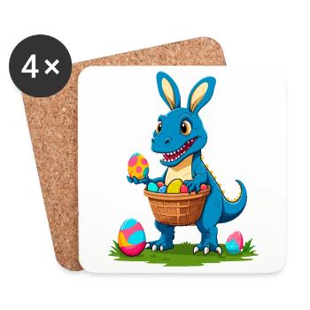 Iconic Easter Dinosaur Dinosaur Easter Bunny - Coasters (set of 4) - white - Front