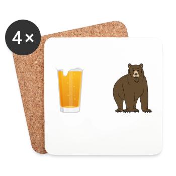 Bière supérieure a Ours - Dessous de verre (lot de 4) - blanc - Devant