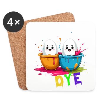 Lustiges Eier Färben Farben Zu Ostern Künstler - Untersetzer (4er-Set) - Weiß - Vorne
