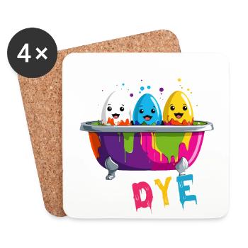 Pâques Dire Couleurs Artiste Oeuf Drôle Coloré - Dessous de verre (lot de 4) - blanc - Devant