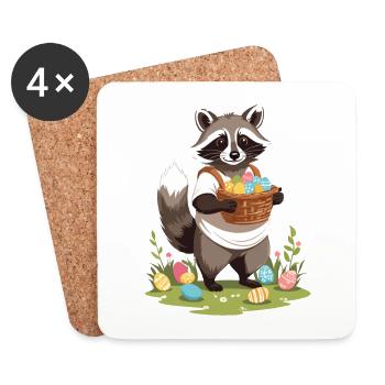 Funny Raccoon Saying Cute Easter Design - Coasters (set of 4) - white - Front