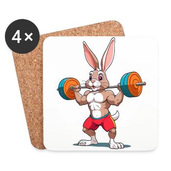 Entraînement Iknonic Animal Bodybuilder Drôle - Dessous de verre (lot de 4) - blanc - Devant