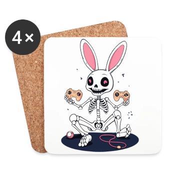 Osterhase Gamer Ikonisches Ostern Gaming - Untersetzer (4er-Set) - Weiß - Vorne