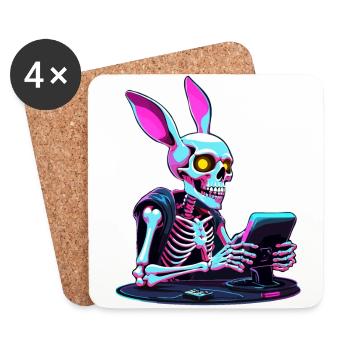 Osterhase Gamer und Gaming Streetwear Design - Untersetzer (4er-Set) - Weiß - Vorne