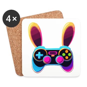 Easter Bunny Gamer Iconic Easter Gaming - Coasters (set of 4) - white - Front