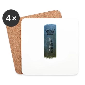 Le Roi et son Ombre - Design avec Couronne - Dessous de verre (lot de 4) - blanc - Devant