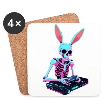 Osterhase Gamer Ikonisches Ostern Gaming - Untersetzer (4er-Set) - Weiß - Vorne