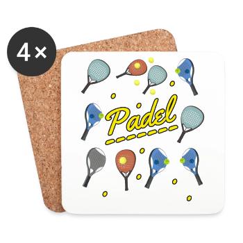 Padel et Raquettes - Dessous de verre (lot de 4) - blanc - Devant