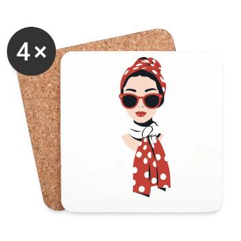 Iconic Woman Stylish Mom Funny Mom - Coasters (set of 4) - white - Front
