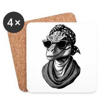 Drôle Dinosaure Maman Cool Dino Femme Style - Dessous de verre (lot de 4) - blanc - Devant
