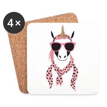 Unicorn Mom Stylish Unicorns Loving Mom - Coasters (set of 4) - white - Front