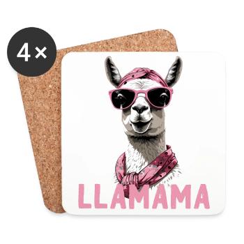 Funny Llama Loving Mom Design - Coasters (set of 4) - white - Front
