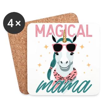 Magical Mom Stylish Unicorn Wife Funny Mom - Coasters (set of 4) - white - Front
