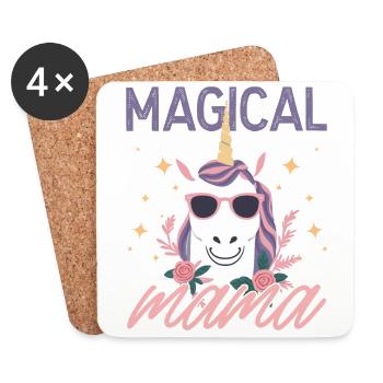 Magical Mom Unicorn Love Stylish Funny - Coasters (set of 4) - white - Front