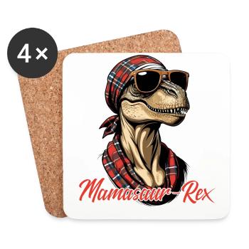 Mamasaur Rex Drôle Dinosaure Mère Iconique - Dessous de verre (lot de 4) - blanc - Devant