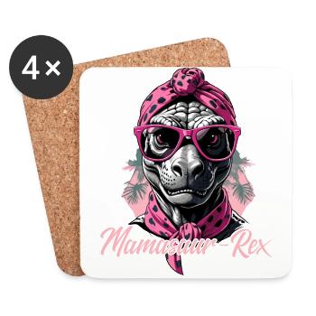 Mamasaur Rex Drôle Dinosaure Maman Femme Cool - Dessous de verre (lot de 4) - blanc - Devant