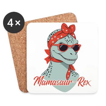 Mamasaur Rex Funny Dinosaur Mother Style - Coasters (set of 4) - white - Front
