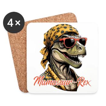 Mamasaur Rex Funny Dinosaur Mother Design - Coasters (set of 4) - white - Front