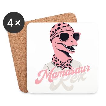 Mamasaur Rex Funny Dinosaur Mother Iconic - Coasters (set of 4) - white - Front