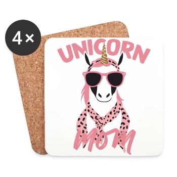 Einhorn Mama Einhörner Liebende Lustige Stylische - Untersetzer (4er-Set) - Weiß - Vorne