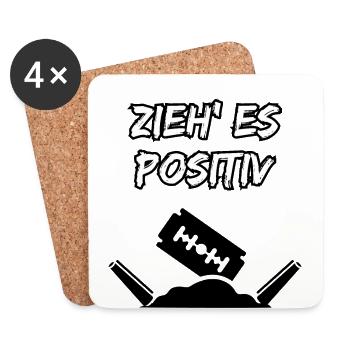 Draw it positively - Coasters (set of 4) - white - Front