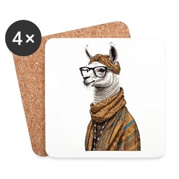 Lama aimant maman drôle maman Design - Dessous de verre (lot de 4) - blanc - Devant