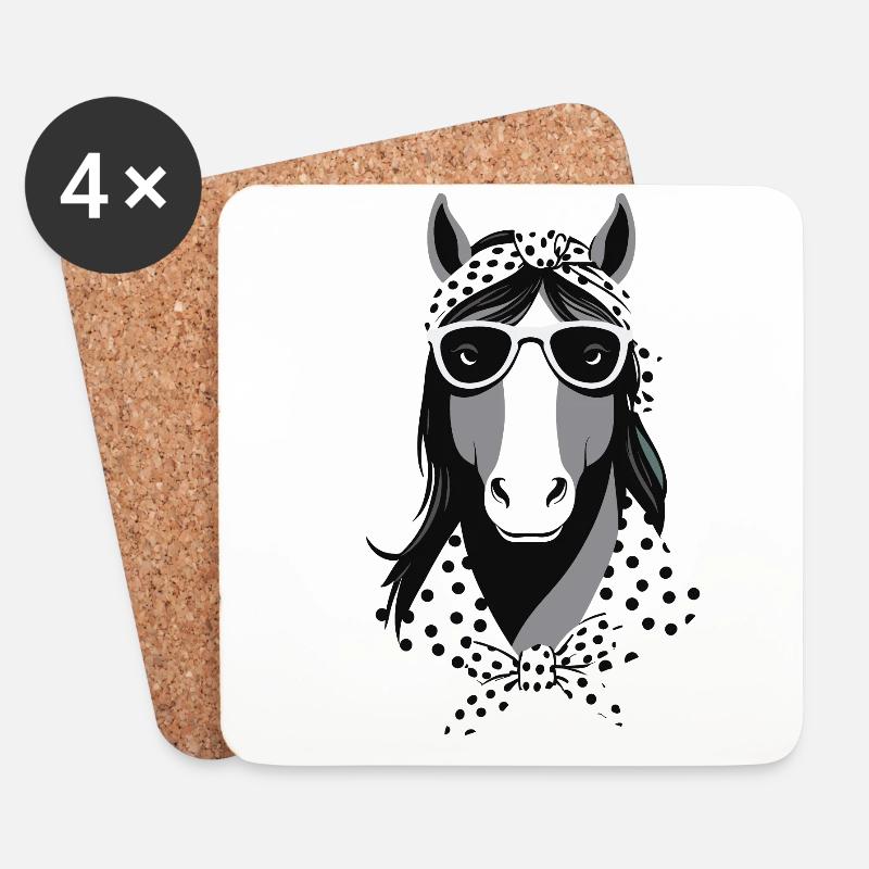 Mama Pferd Pferdeliebhaber Mutter Stilvolle Design - Untersetzer (4er-Set) - Weiß