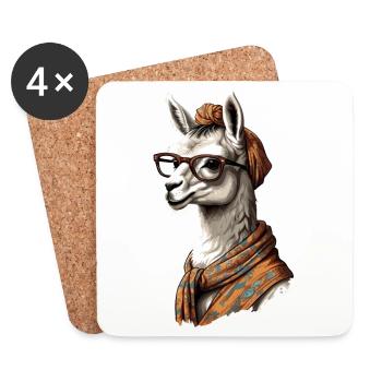 Funny Llama Alpaca Mother Design Lovers - Coasters (set of 4) - white - Front