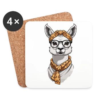 Llama Loving Mom Funny Design - Coasters (set of 4) - white - Front