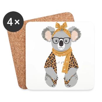 Lustige Koala Mutti Niedliche Mama Koalabär Liebe - Untersetzer (4er-Set) - Weiß - Vorne
