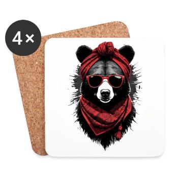 Funny Mama Bear Mother Bear Bear Lover - Coasters (set of 4) - white - Front