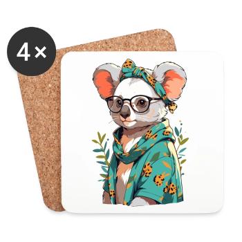 Lustige Koala Mutti Niedliche Mama Koalabär Liebe - Untersetzer (4er-Set) - Weiß - Vorne