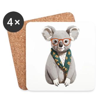 Drôle Koala Maman Mignon Maman Koala Ours - Dessous de verre (lot de 4) - blanc - Devant