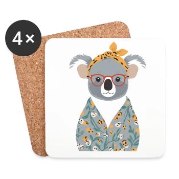 Funny Koala Mom Cute Mother's Day Mom - Coasters (set of 4) - white - Front