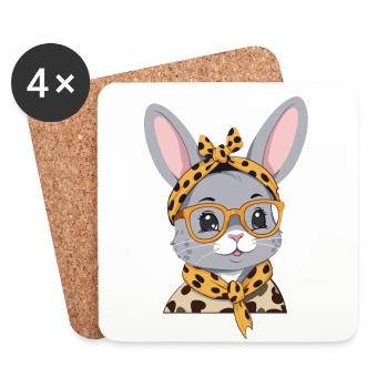 Mom Bunny Cute Bunny Mother Cute Easter Bunny - Coasters (set of 4) - white - Front
