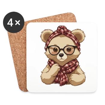 Funny Mama Bear Mother Bear Bear Lover - Coasters (set of 4) - white - Front